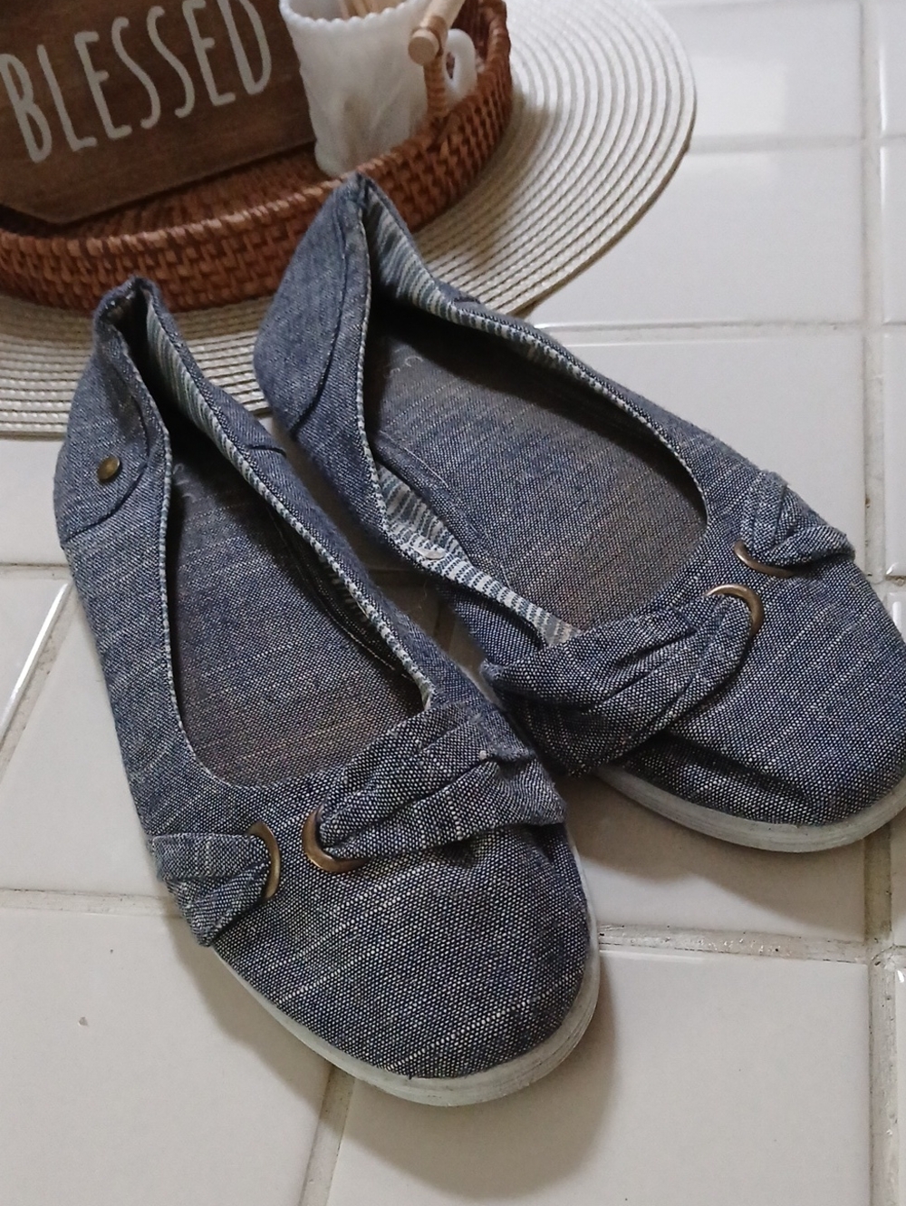 FINAL SALE! Basic Editions Denim Blue Slip-On
